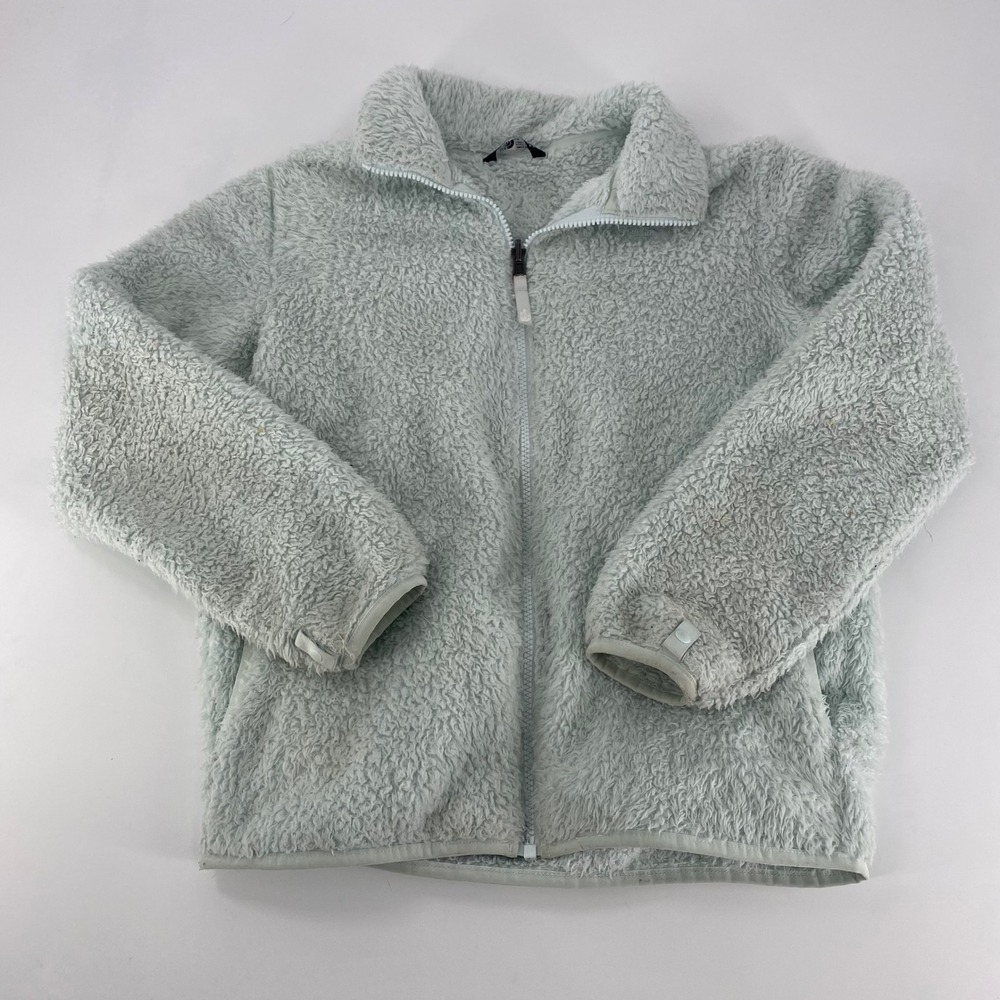 The North Face Girls‎ Fleece Jacket Light Aqua Zip Up Size L G 14 16